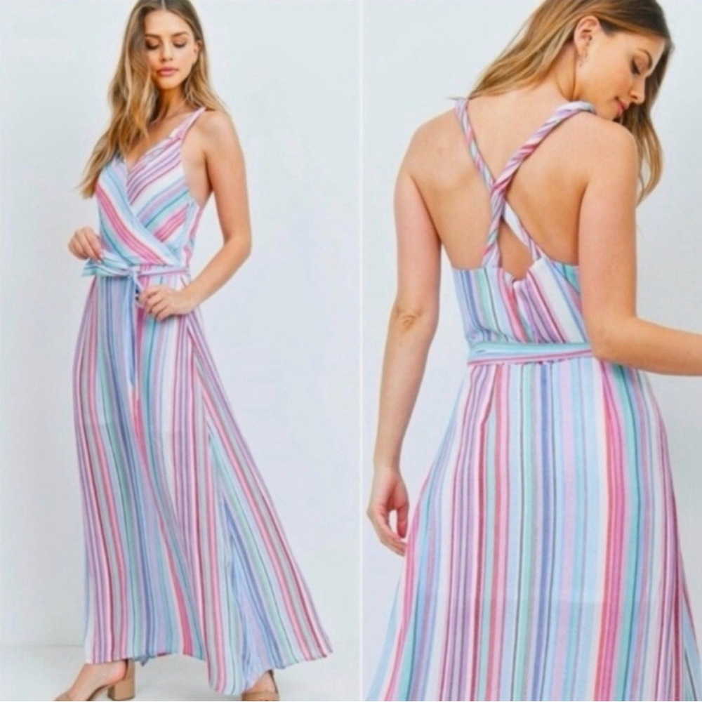 L'Love Multicolor Striped Maxi Dress